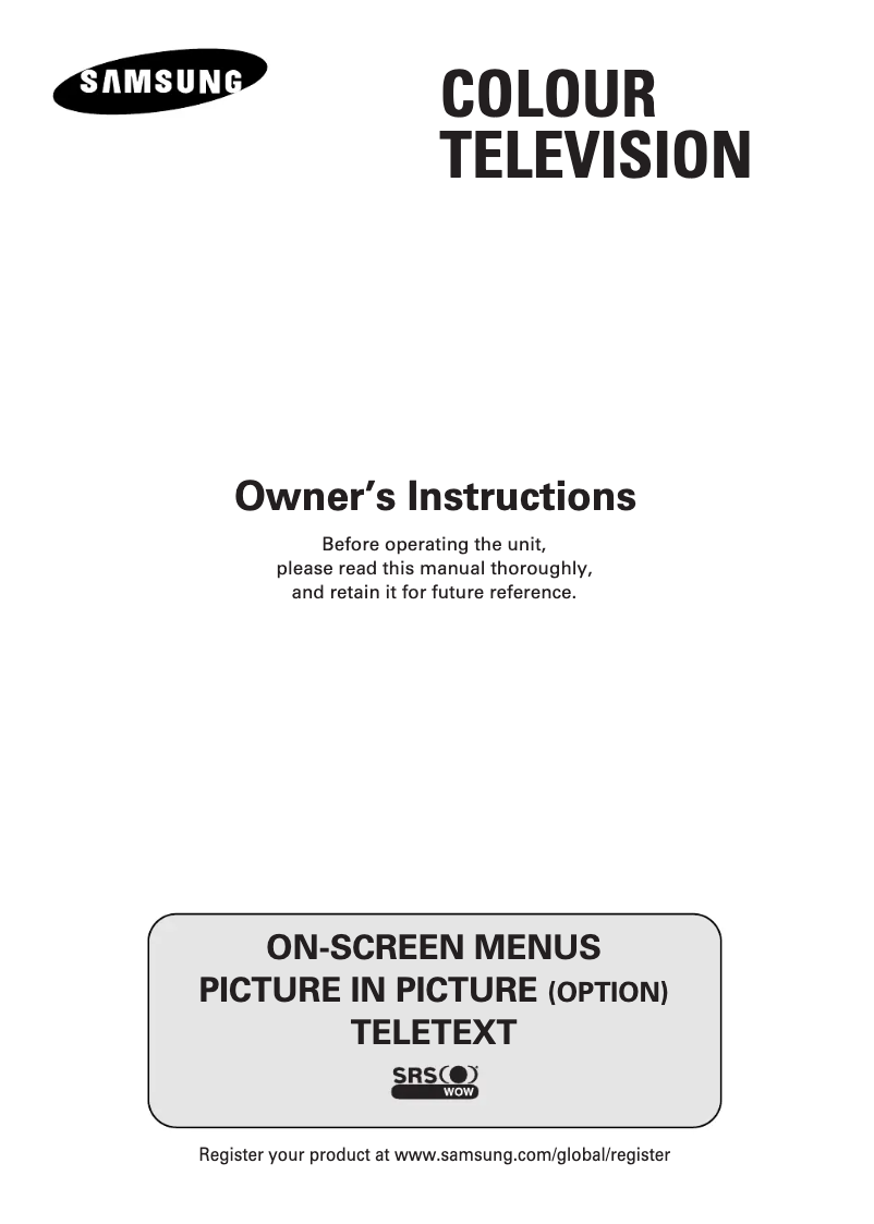 Page n°1 - Manuel utilisateur Samsung CW-29M026P