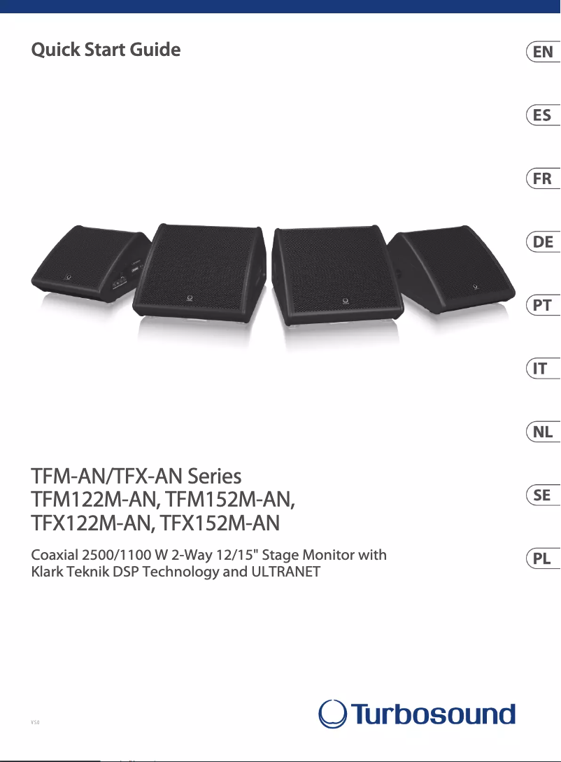 Página 1 del manual Guía de inicio rápido Turbosound TFX152M-AN