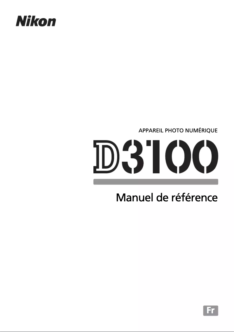 Image de la première page du manuel de l'appareil D3100