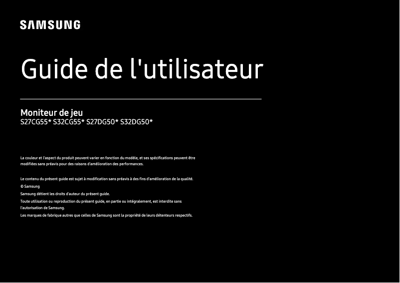 Page 1 de la notice Manuel utilisateur Samsung S32DG502EM
