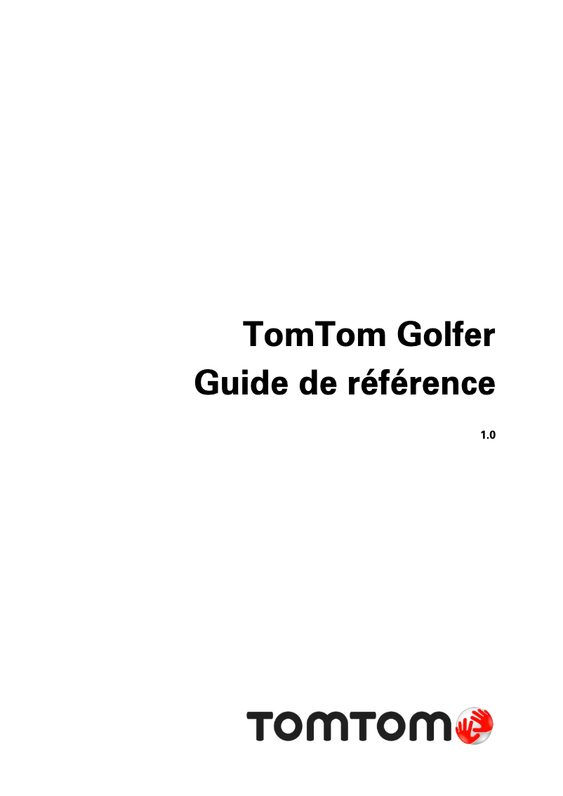 Page n°1 - Manuel utilisateur TomTom Golfer
