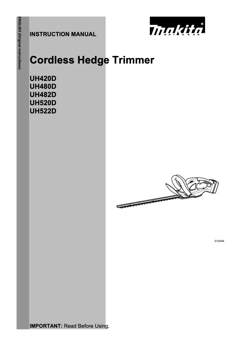 Image de la première page du manuel de l'appareil UH480DW