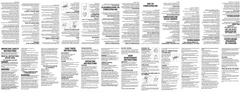 Page 1 de la notice Manuel utilisateur Conair Man GMTL6000