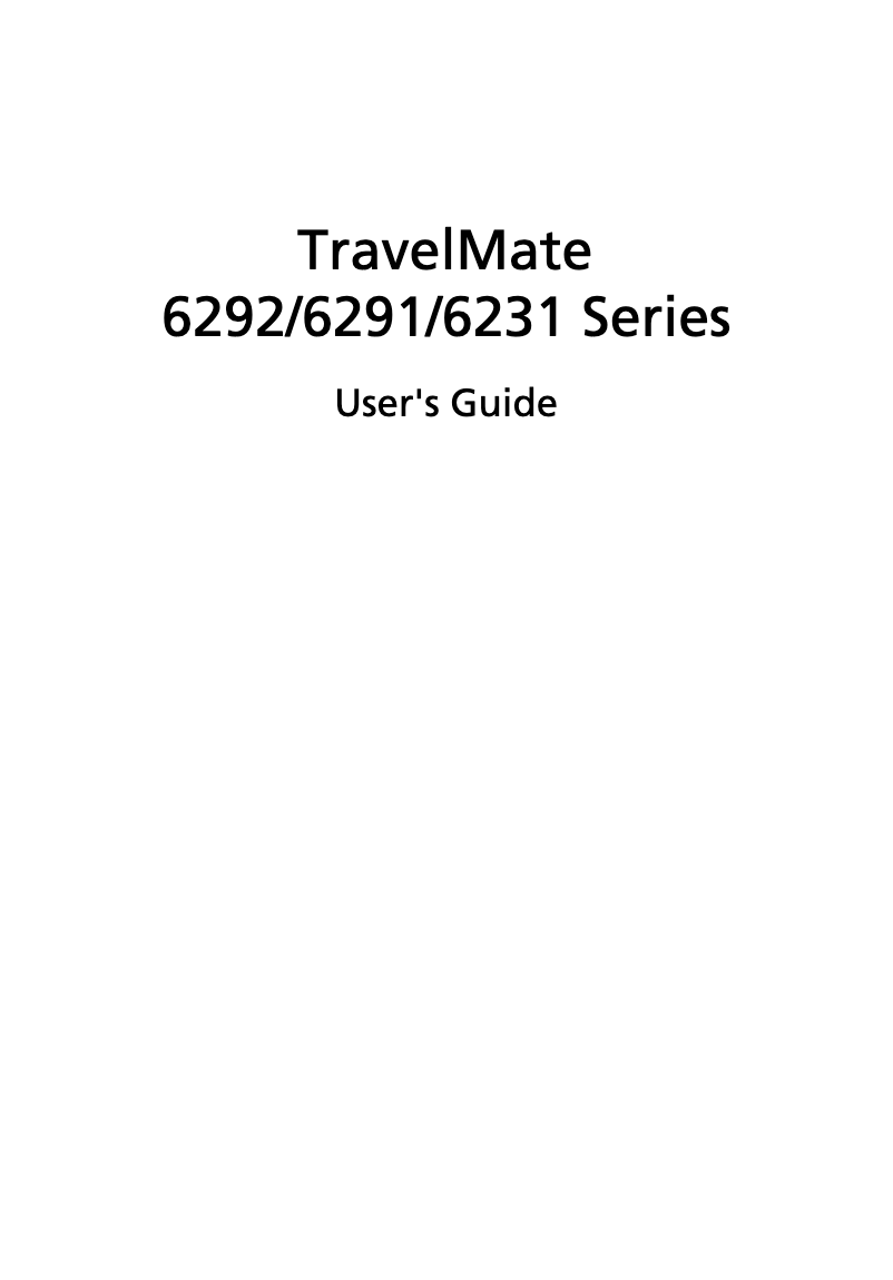 Page n°1 - Manuel utilisateur Acer TravelMate 6291