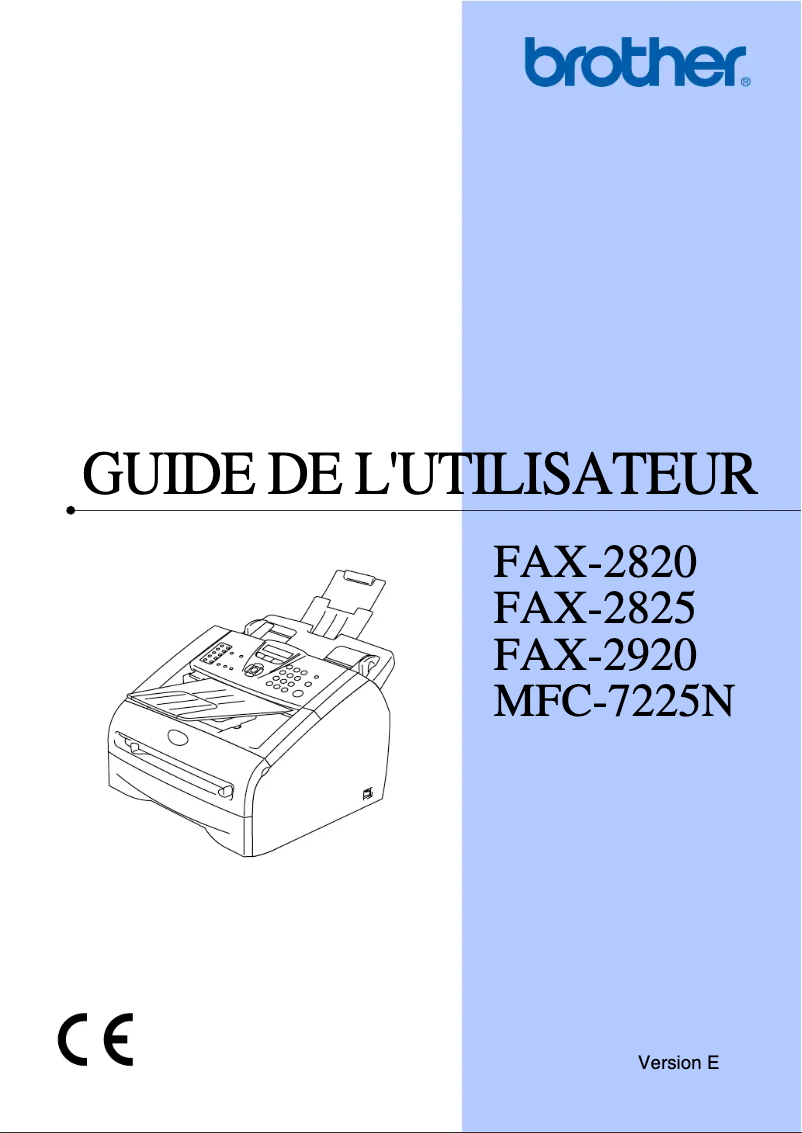 Image de la première page du manuel de l'appareil FAX-2920