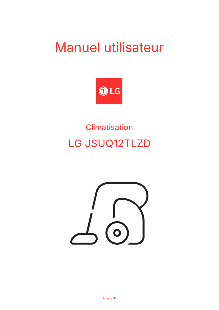Page n°1 - Manuel utilisateur LG JSUQ12TLZD
