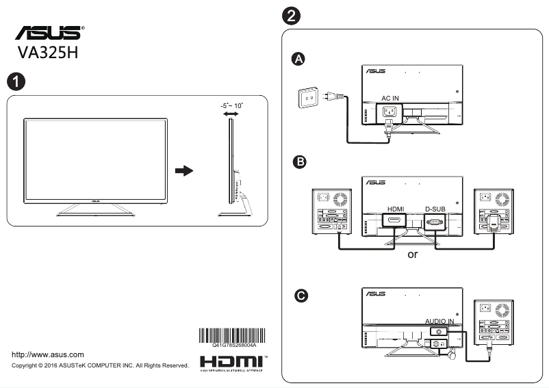 Page n°1 - Manuel utilisateur Asus VA325H