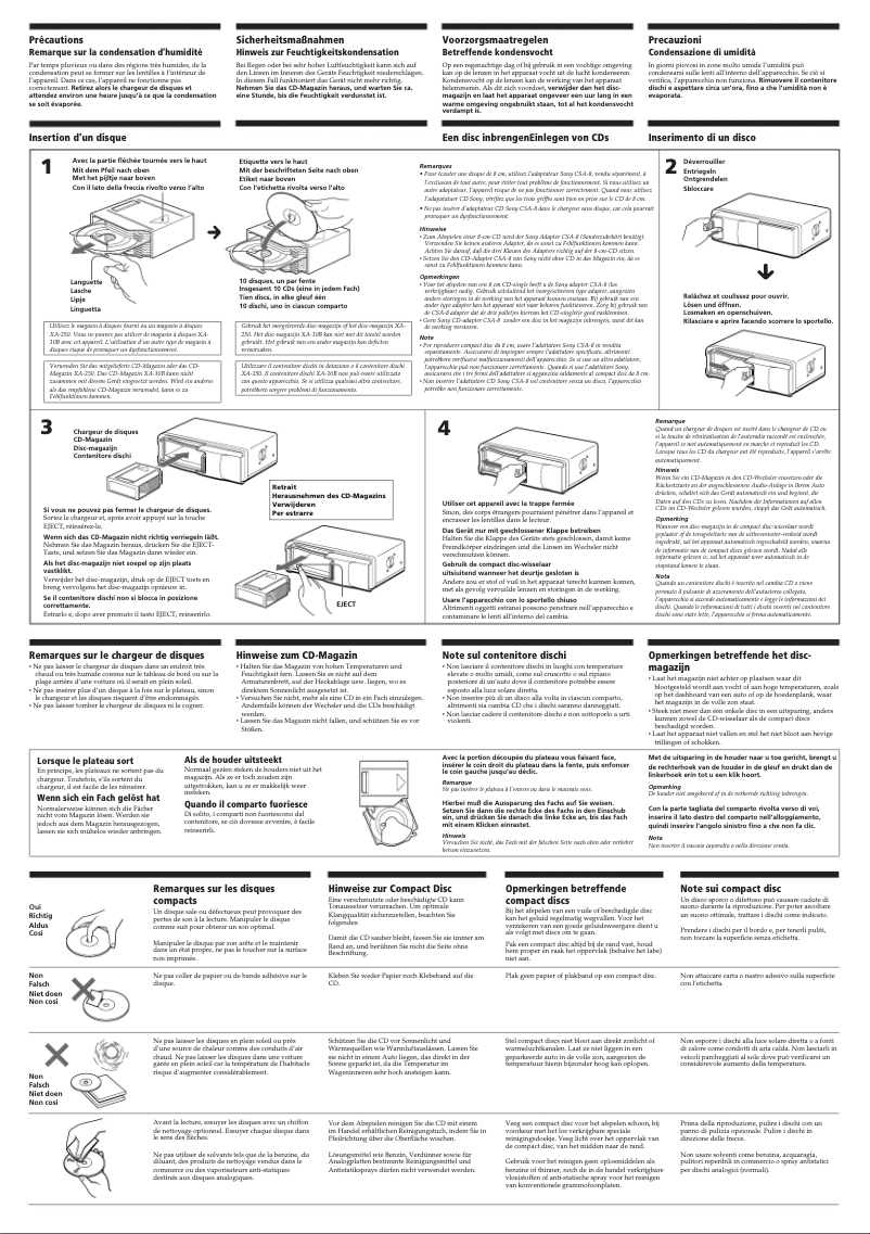 Page 1 de la notice Manuel utilisateur Sony CDX-805