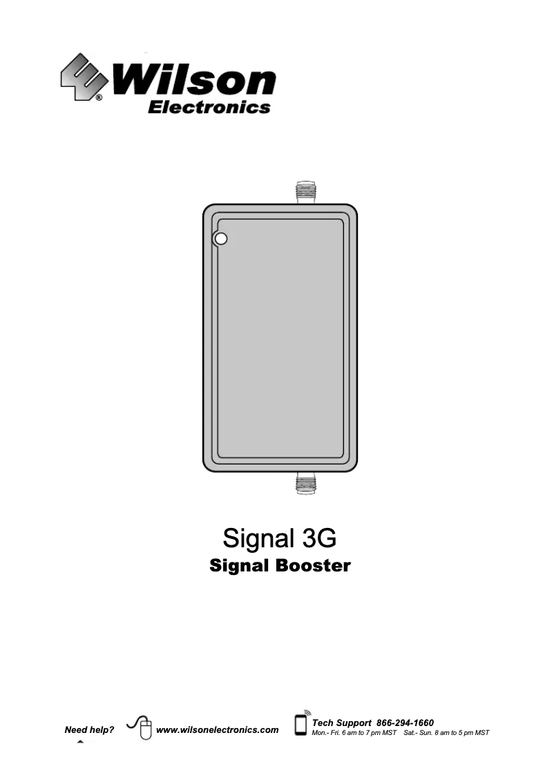 Page 1 de la notice Manuel utilisateur Wilson Signal 3G