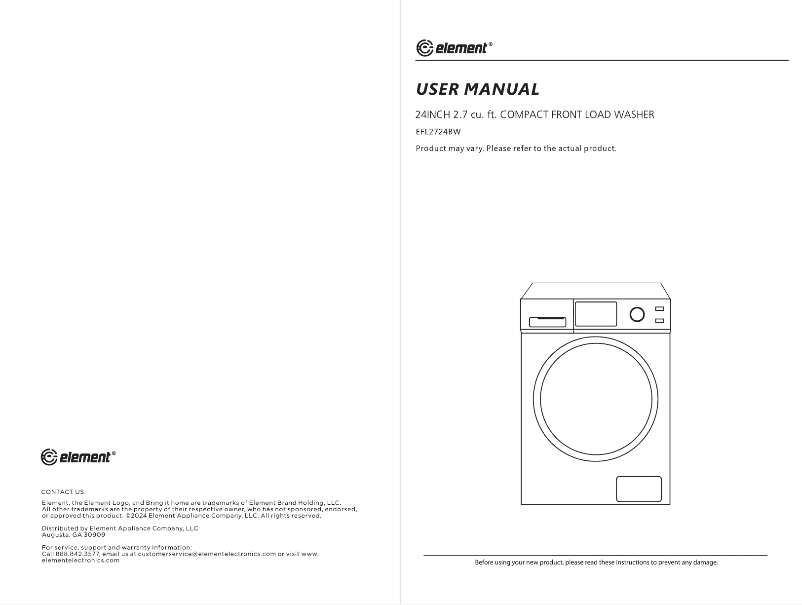 Page 1 de la notice Manuel utilisateur Element EFL2724BW
