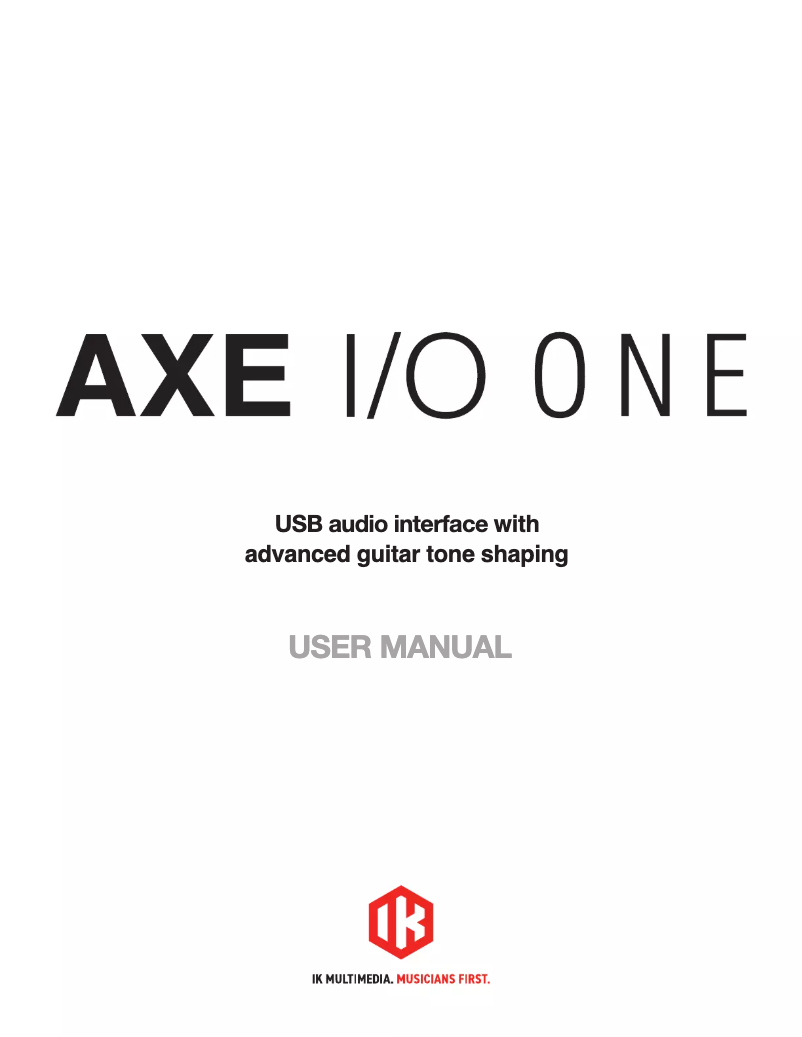 Page n°1 - Manuel utilisateur IK Multimedia AXE I/O ONE
