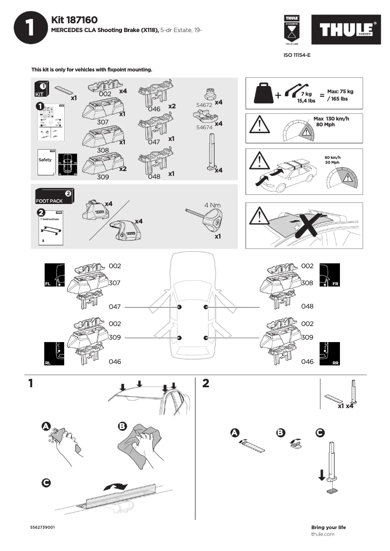 Page n°1 - Manuel utilisateur Thule Kit 187160