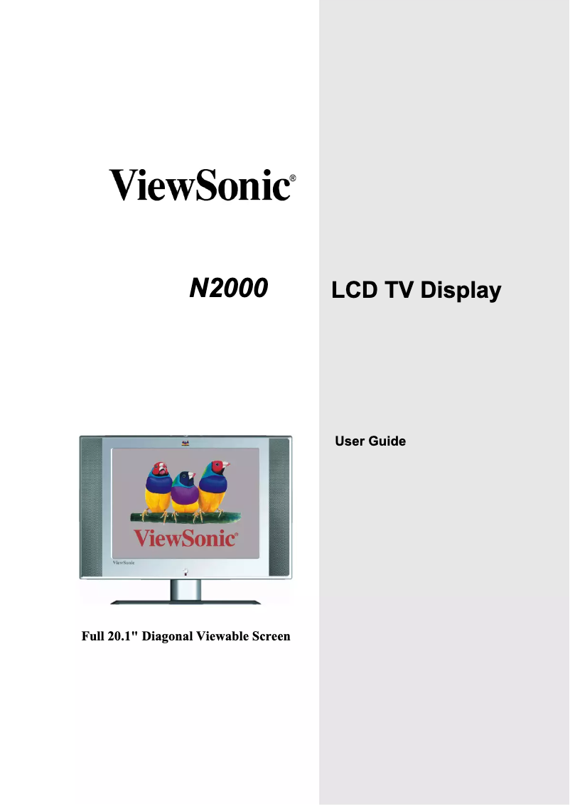 Página 1 del manual Manual de usuario Viewsonic NextVision N2000
