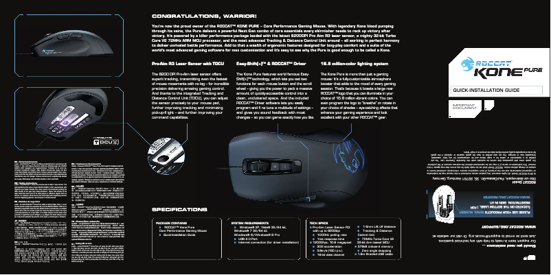 Página 1 del manual Manual de usuario Roccat Kone Pure Color