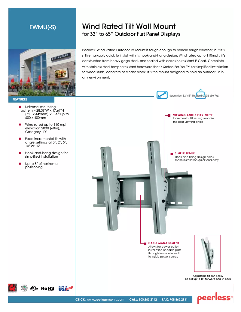 Page n°1 - Manuel utilisateur Peerless-AV EWMU