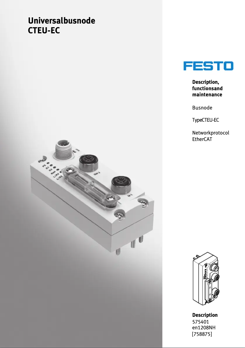 Page 1 de la notice Manuel utilisateur Festo CTEU-EC