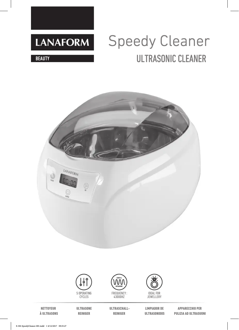 Imagen de la primera página del manual del dispositivo Speedy Cleaner