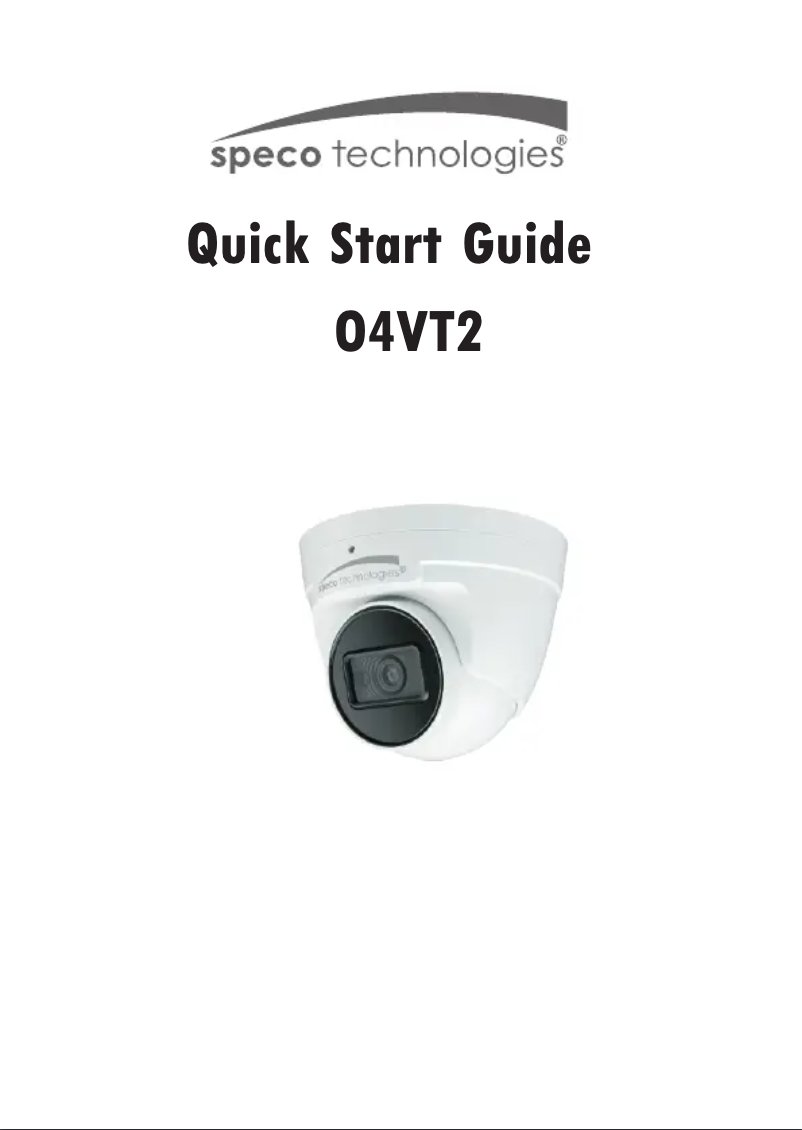 Page 1 de la notice Guide de démarrage rapide Speco Technologies O4VT2