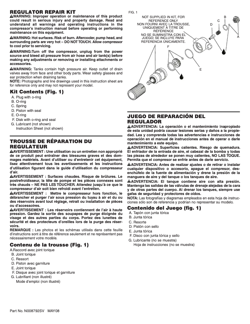 Page 1 de la notice Manuel utilisateur Porter-Cable CFFR350B