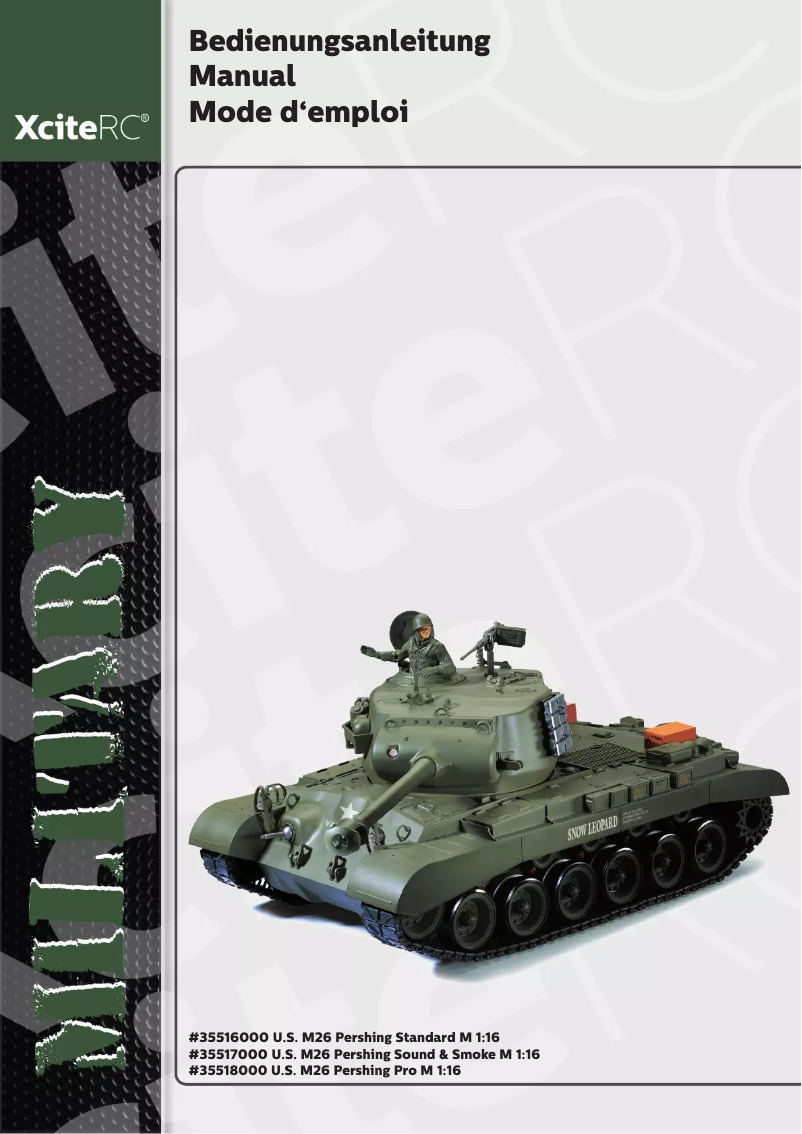 Page 1 de la notice Manuel utilisateur XciteRC U.S. M26 Pershing