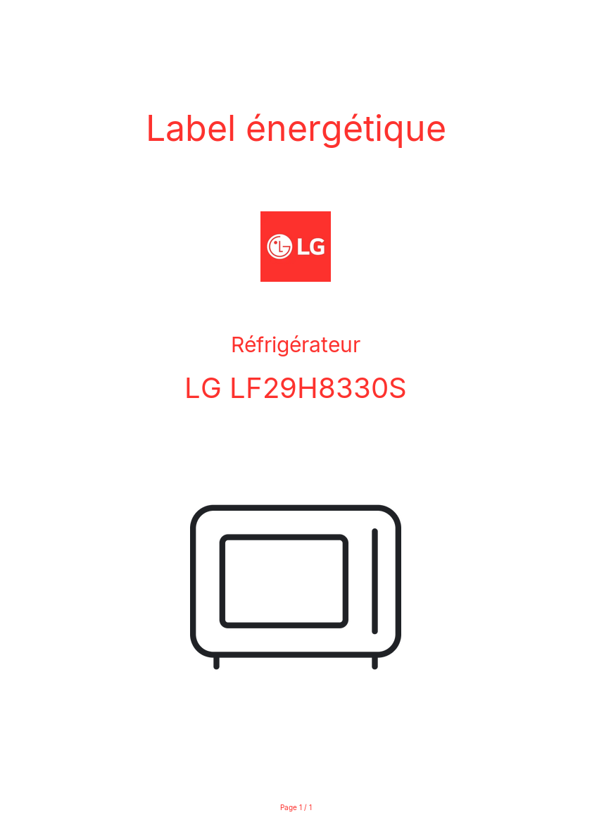 Image de la première page du manuel de l'appareil LF29H8330S