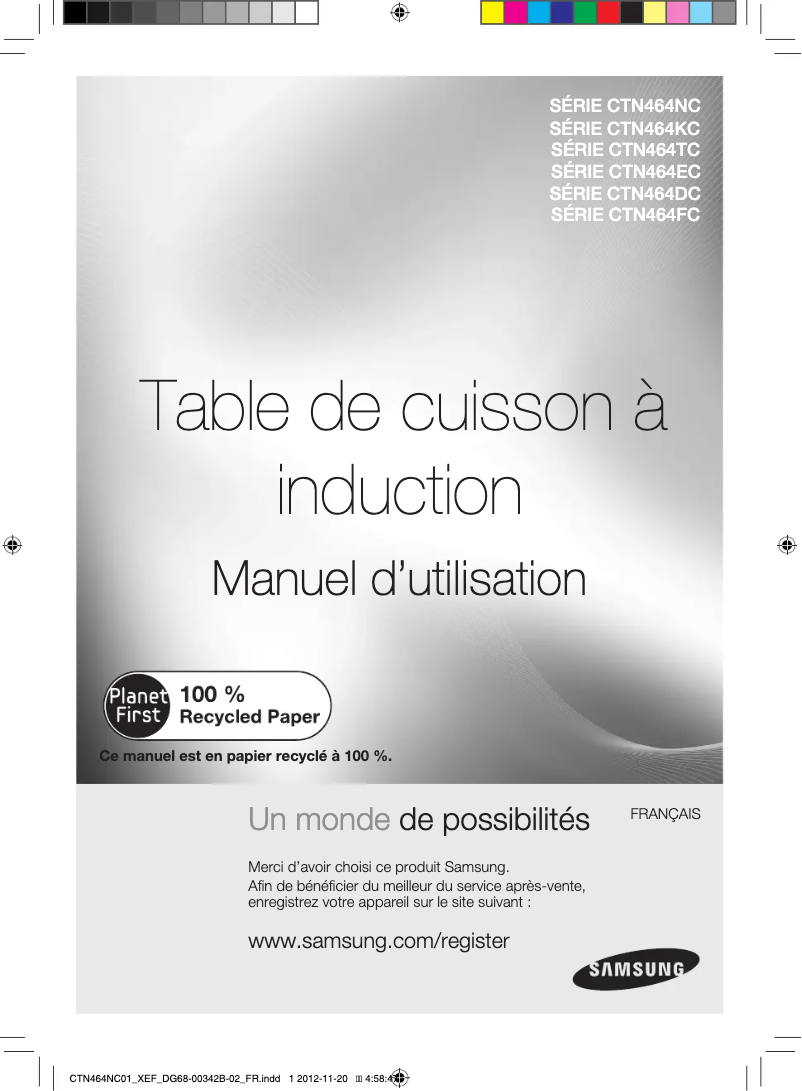 Page n°1 - Manuel utilisateur Samsung CTN464DC