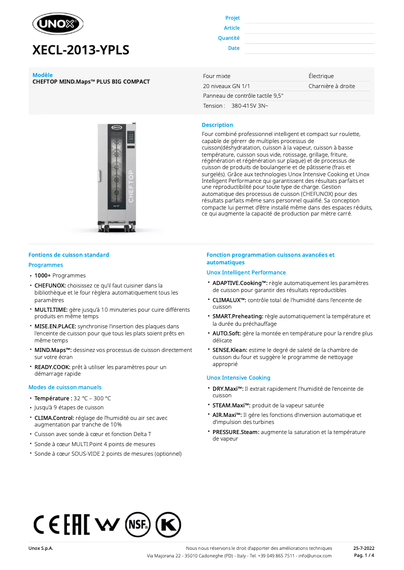 Image de la première page du manuel de l'appareil CHEFTOP MIND.Maps BIG COMPACT PLUS