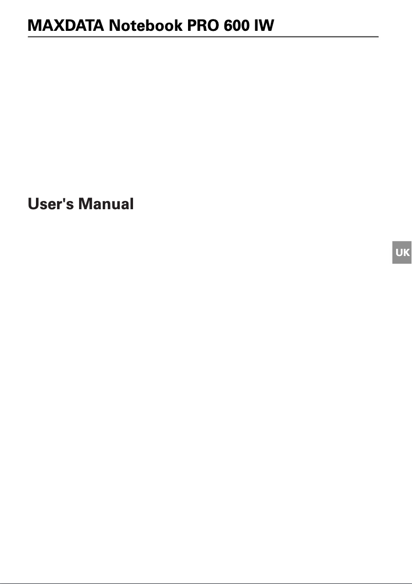 Page 1 de la notice Manuel utilisateur Maxdata Pro 600I