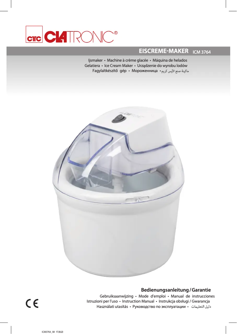 Page 1 de la notice Manuel utilisateur Clatronic ICM 3764