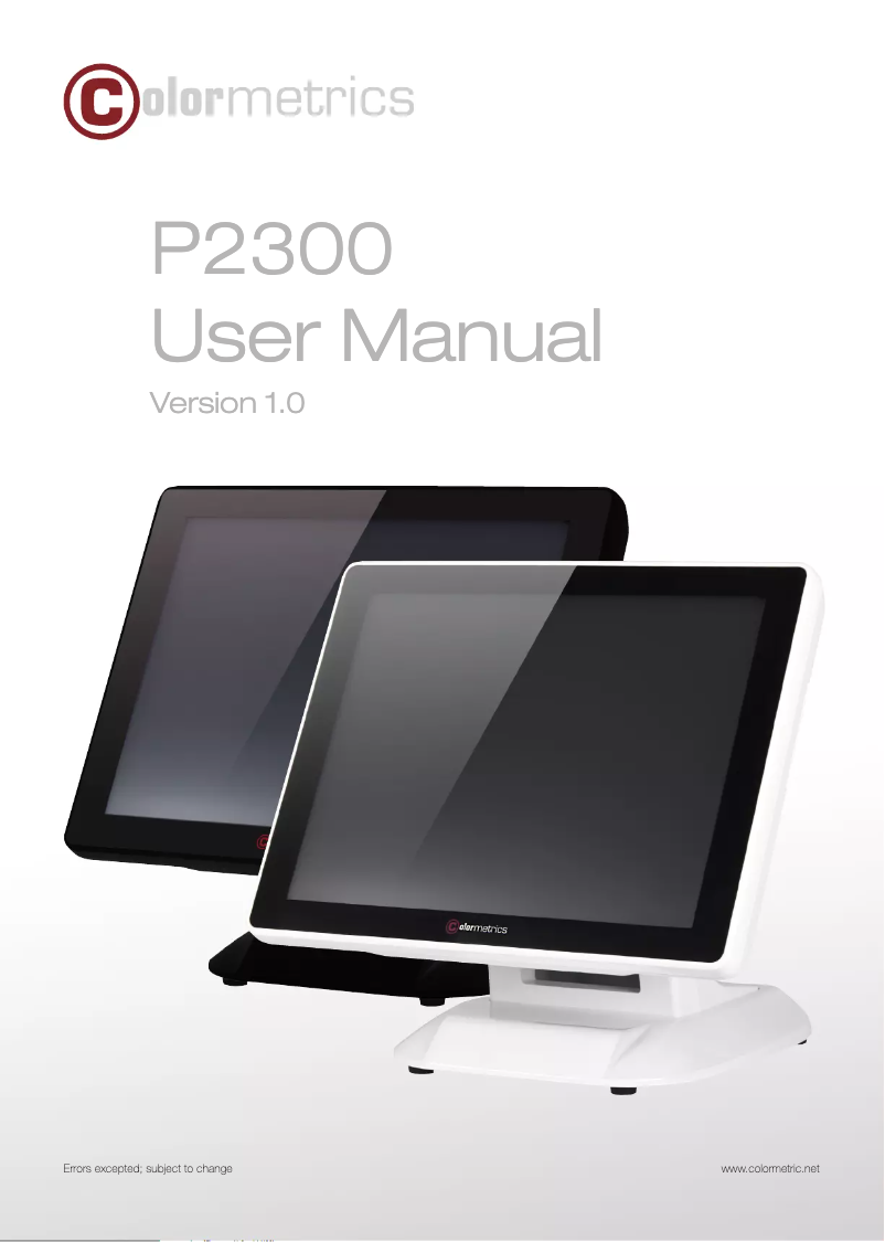 Page n°1 - Manuel utilisateur Colormetrics P2300