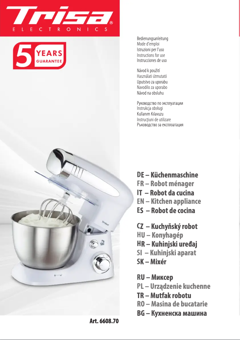 Page 1 de la notice Manuel utilisateur Trisa Mix Chef