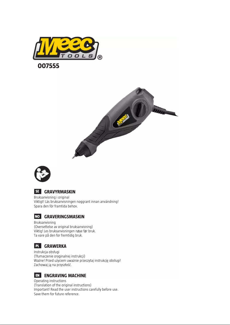 Page 1 de la notice Manuel utilisateur Meec Tools 007-555