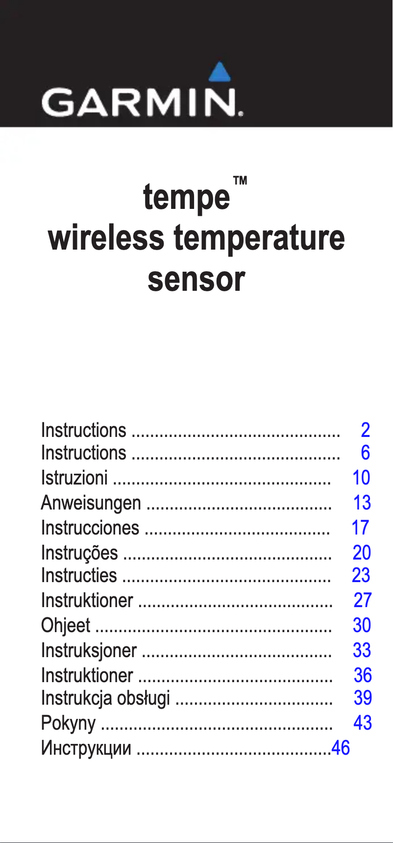 Page 1 de la notice Manuel utilisateur Garmin Tempe