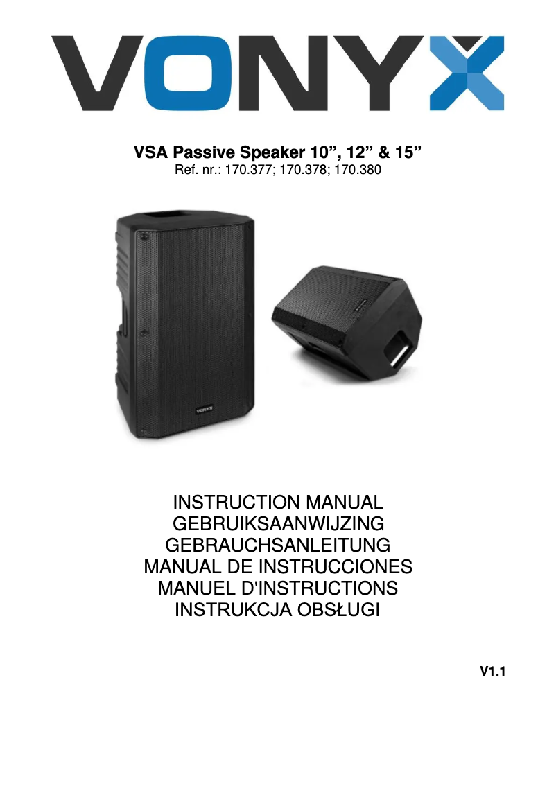Page n°1 - Manuel utilisateur Vonyx VSA10P