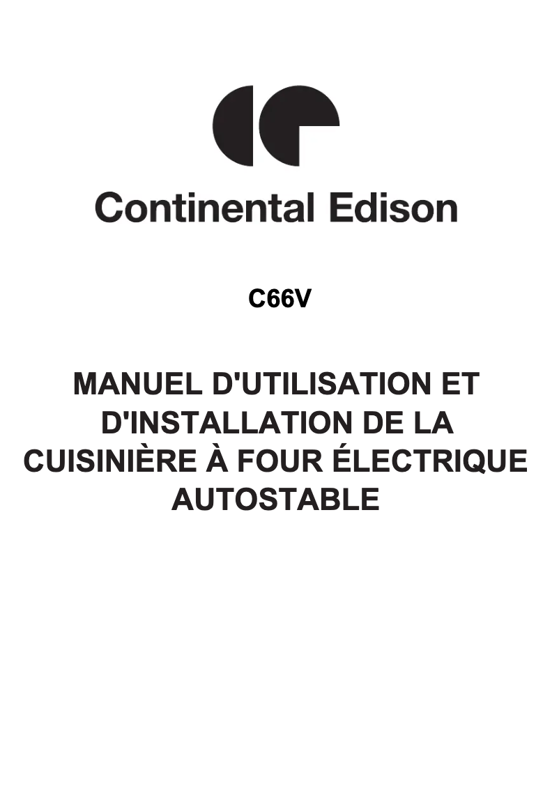 Page 1 de la notice Manuel utilisateur Continental Edison C66V