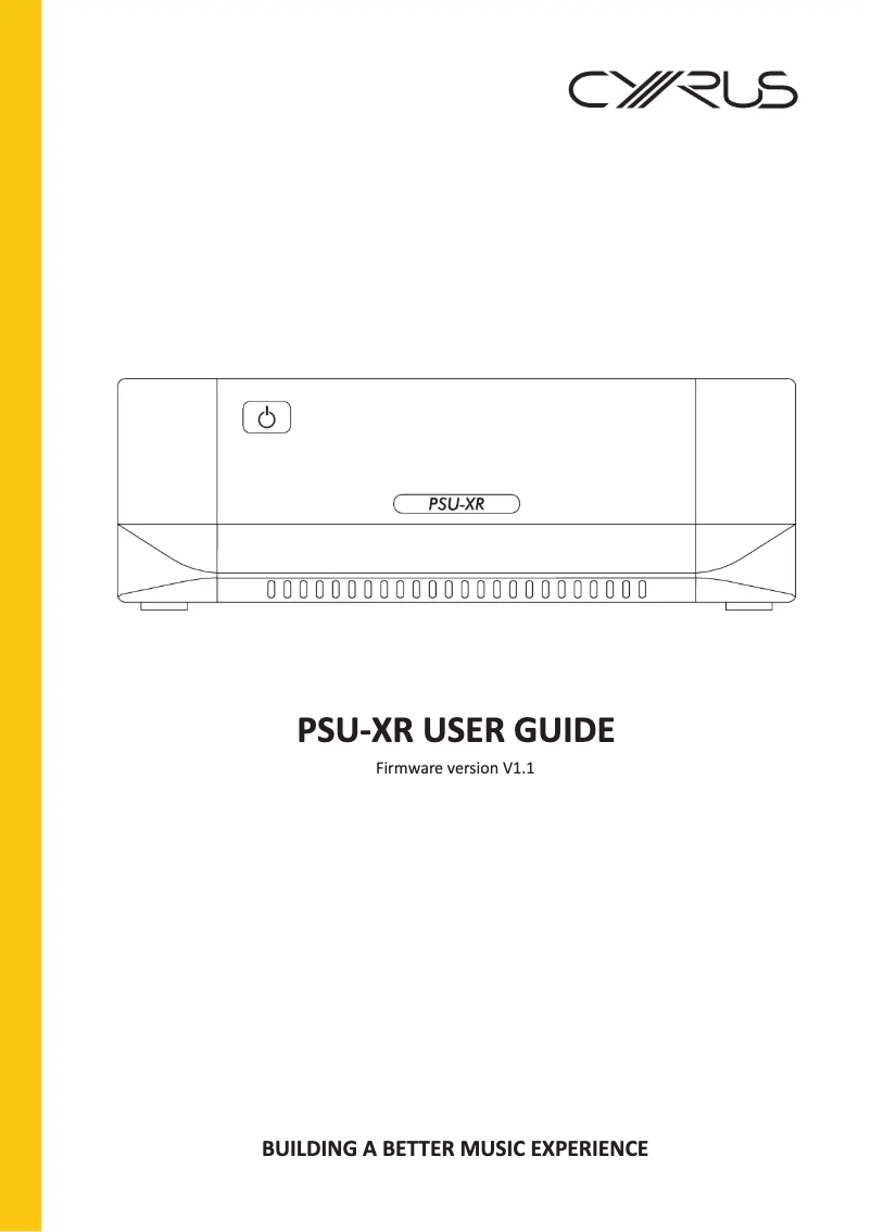 Page n°1 - Manuel utilisateur Cyrus PSU-XR