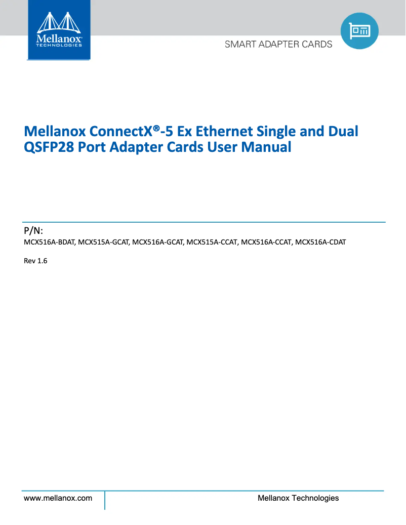 Page 1 de la notice Manuel utilisateur Nvidia Mellanox ConnectX-5