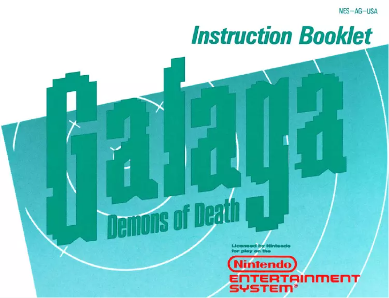 Page 1 de la notice Manuel utilisateur Nintendo Galaga (NES)