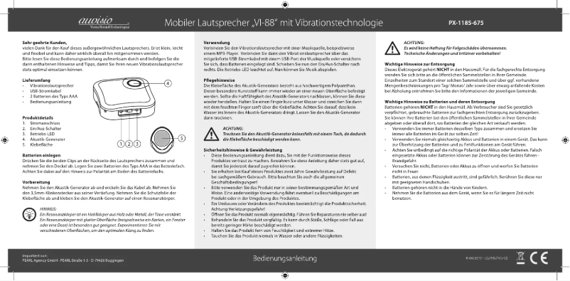 Page n°1 - Manuel utilisateur Auvisio VI-88