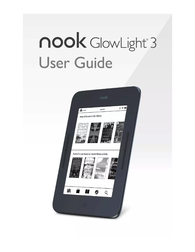 Image de la première page du manuel de l'appareil Nook GlowLight 3