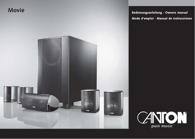 Page 1 de la notice Manuel utilisateur Canton Movie 90