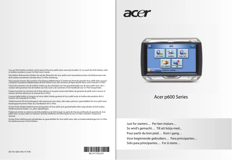 Page 1 de la notice Manuel utilisateur Acer P600 Series