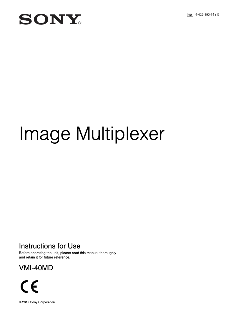 Page 1 de la notice Manuel utilisateur Sony VMI-40MD