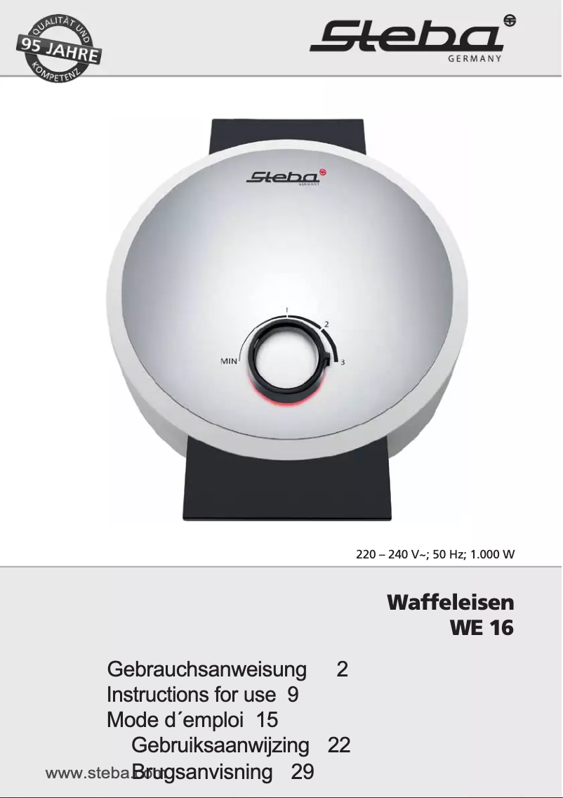 Image de la première page du manuel de l'appareil WE 16