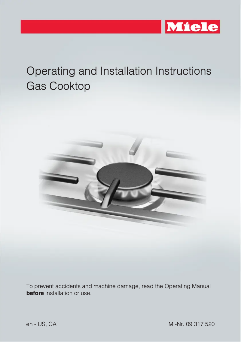 Page 1 de la notice Guide d'installation Miele KM 3054