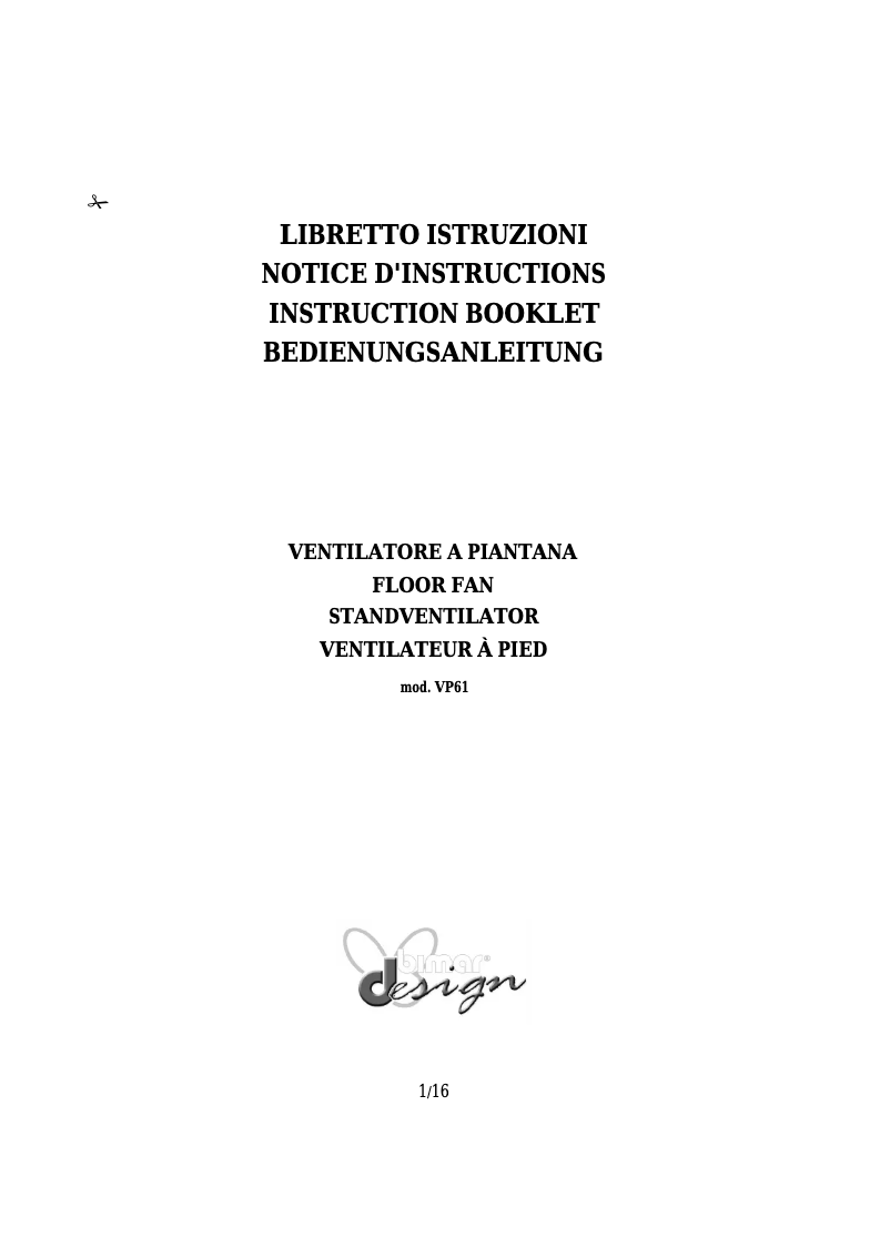 Image de la première page du manuel de l'appareil VP61A