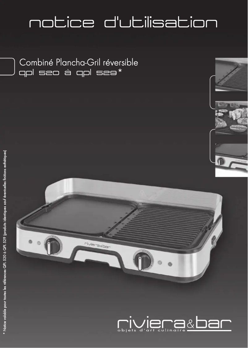 Page n°1 - Manuel utilisateur Riviera & Bar QPL525