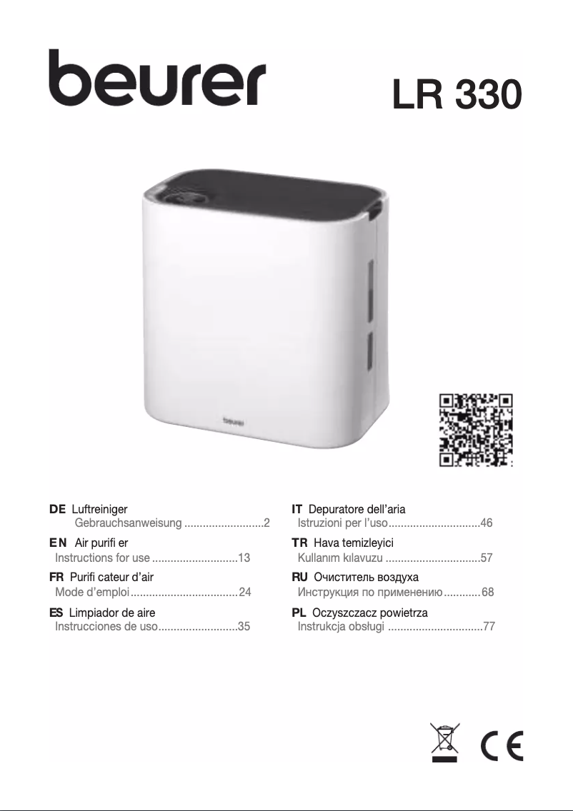 Imagen de la primera página del manual del dispositivo LR 330
