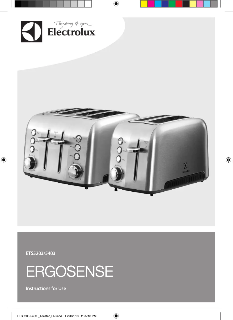 Image de la première page du manuel de l'appareil Ergosense ETS5203