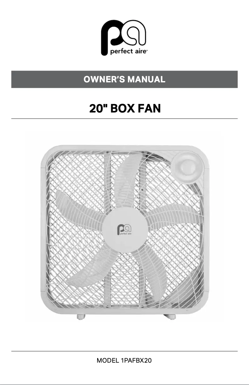 Page 1 de la notice Manuel utilisateur Perfect Aire 1PAFBX20